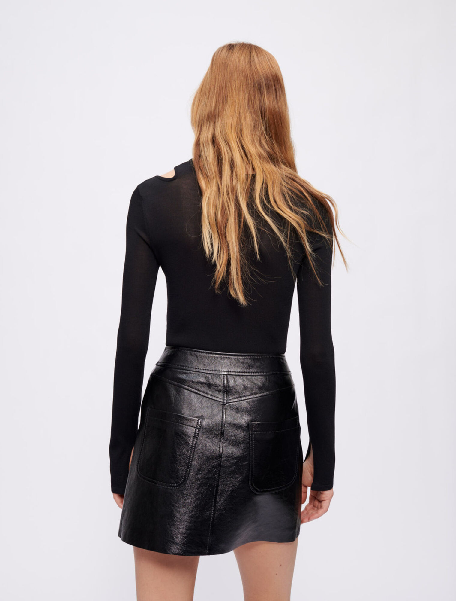 Stretch mesh bodysuit with openings