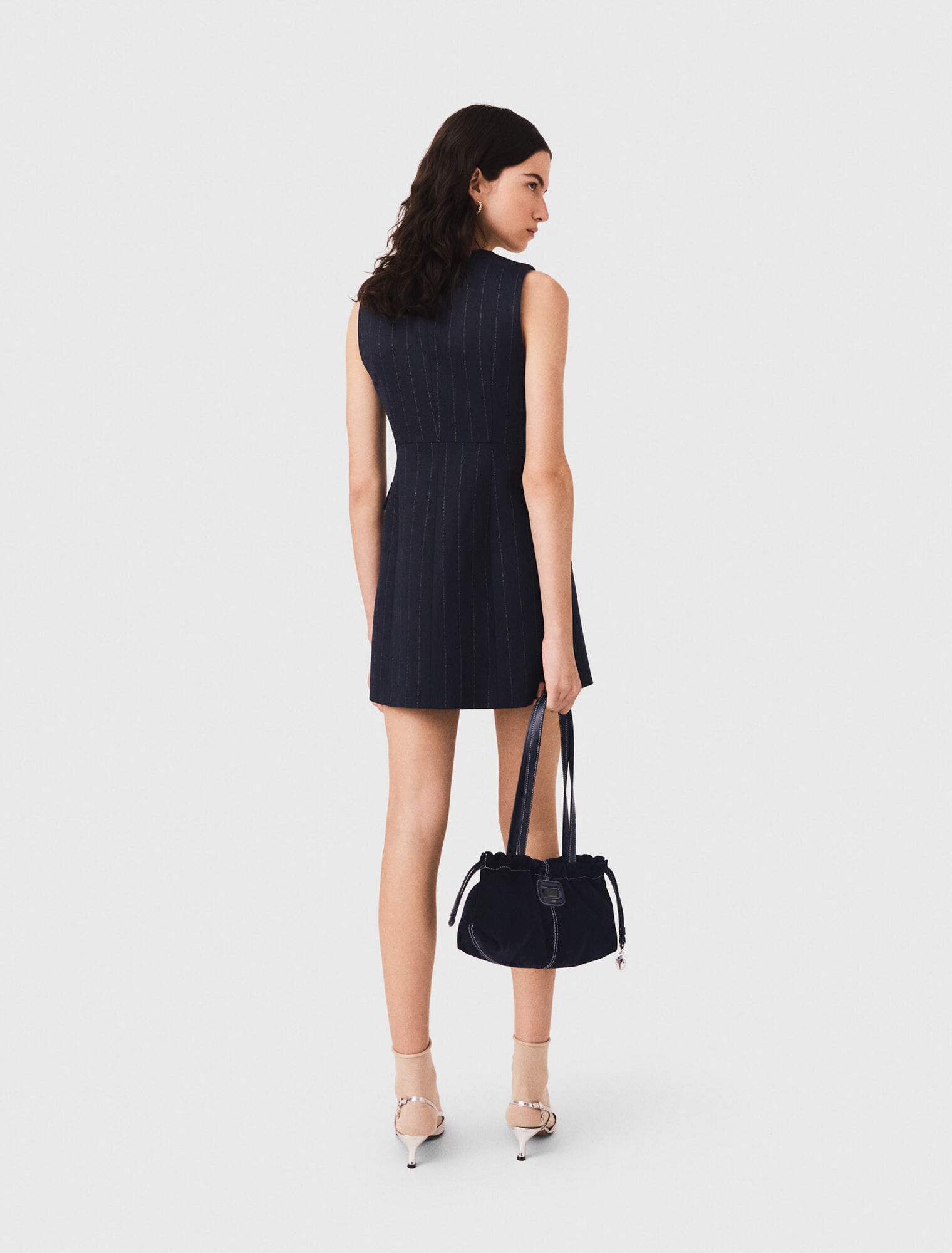 Sleeveless tailored lurex dress