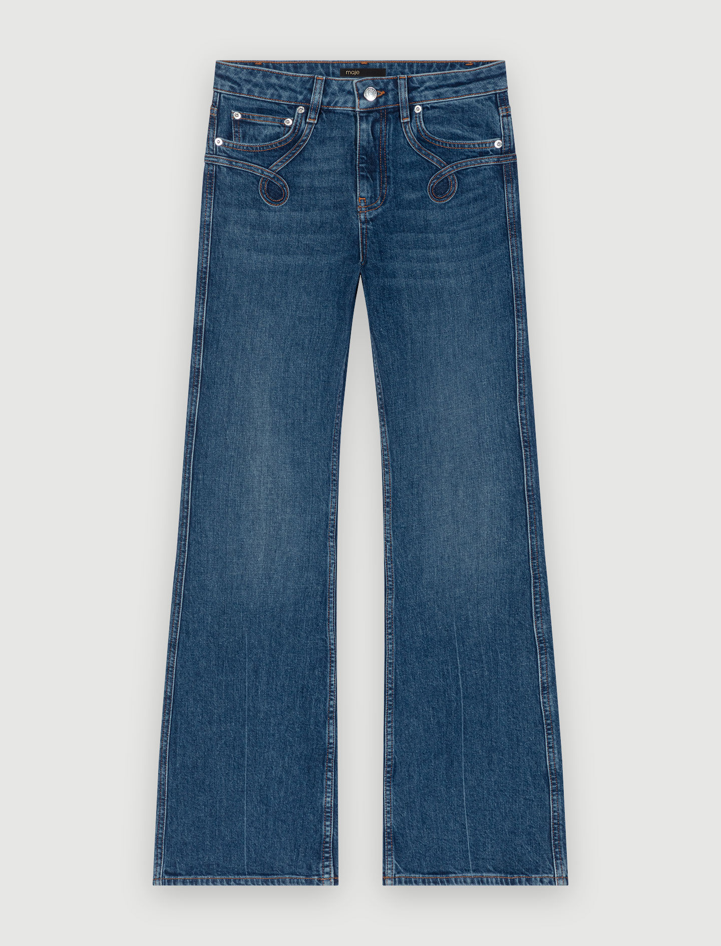 値頃 Embroidered flared jeans - High waist jeans | Maje パンツ