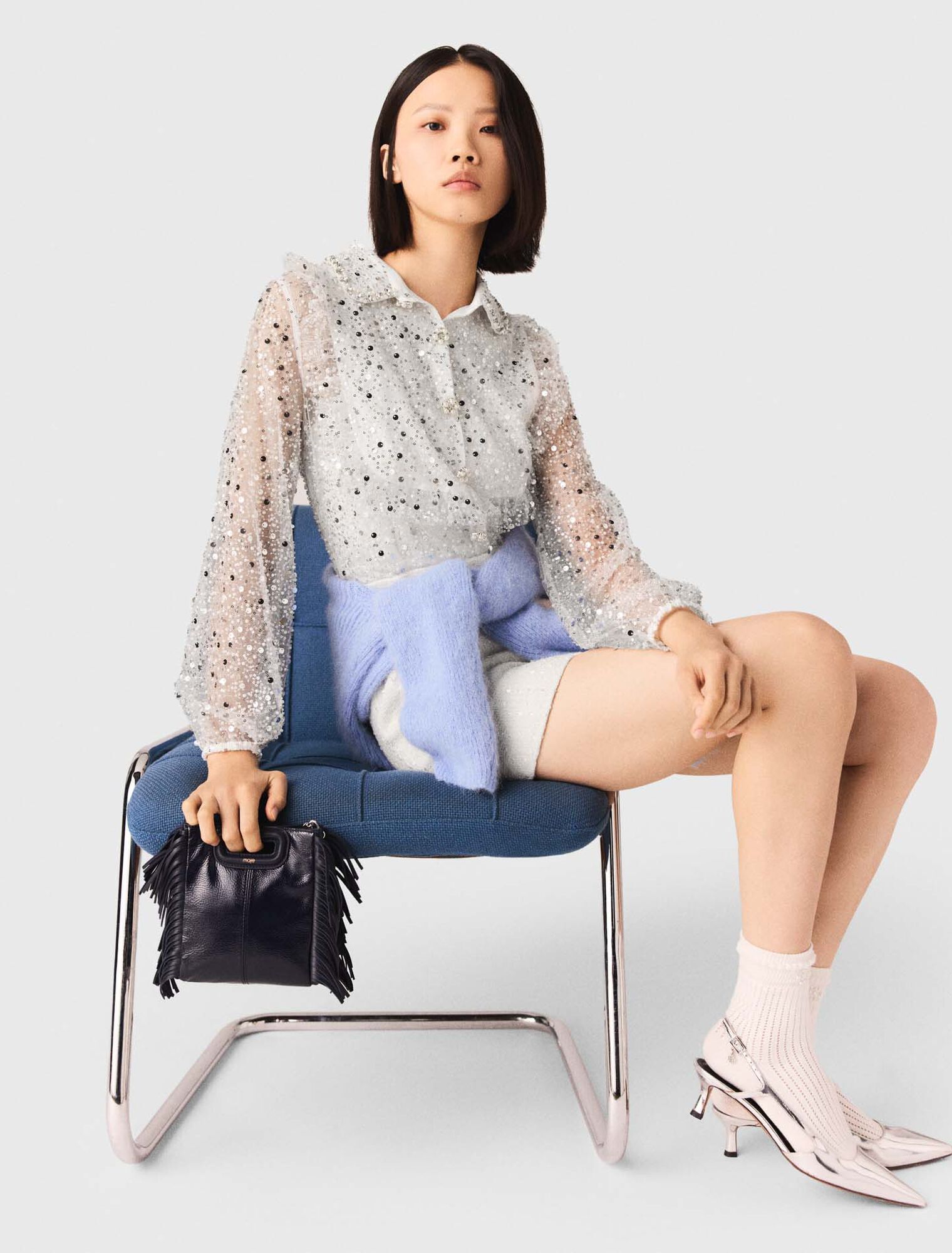 Silver leather strappy heels