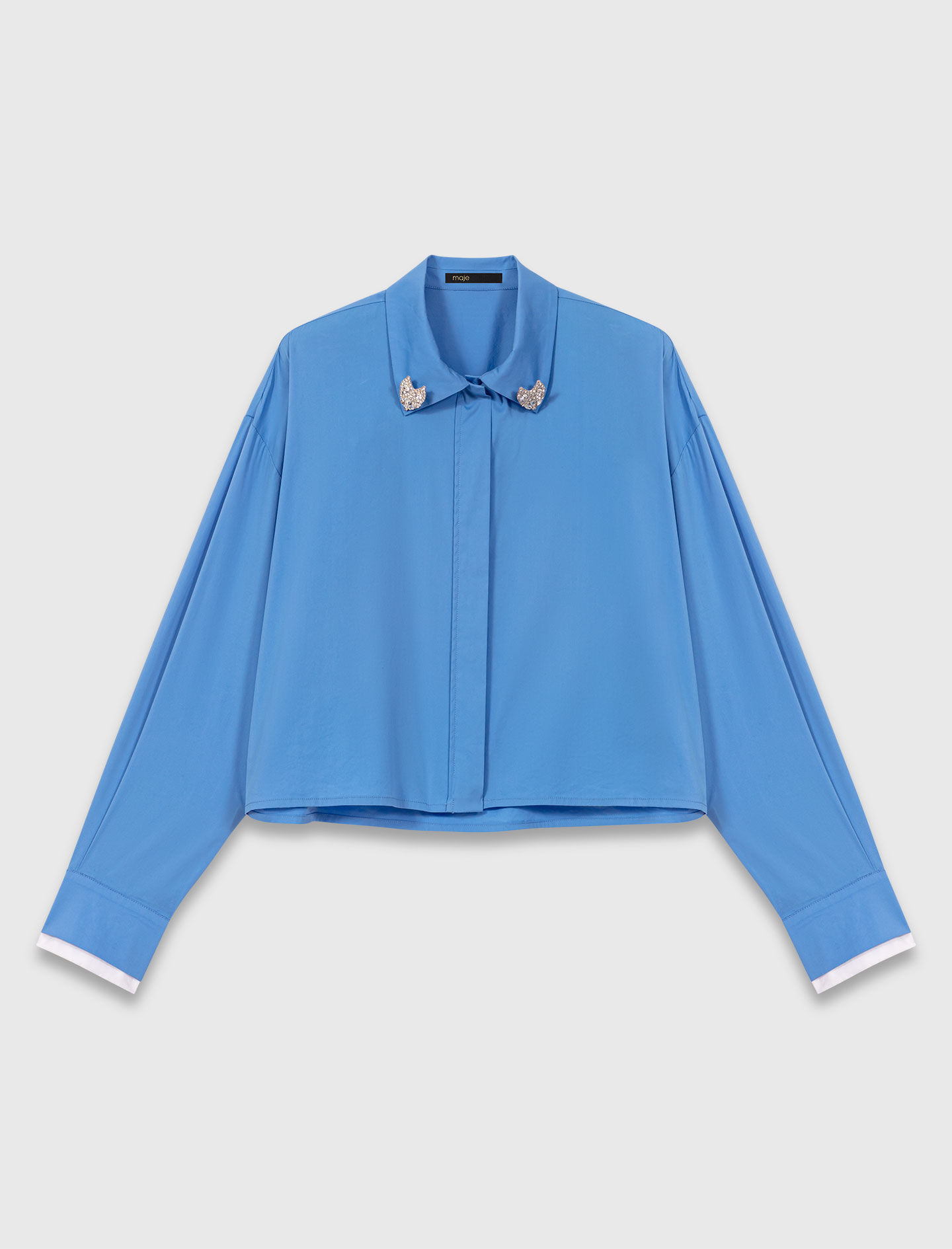 T-MAJE Shirt with removable jewellery Blue for Women | Maje