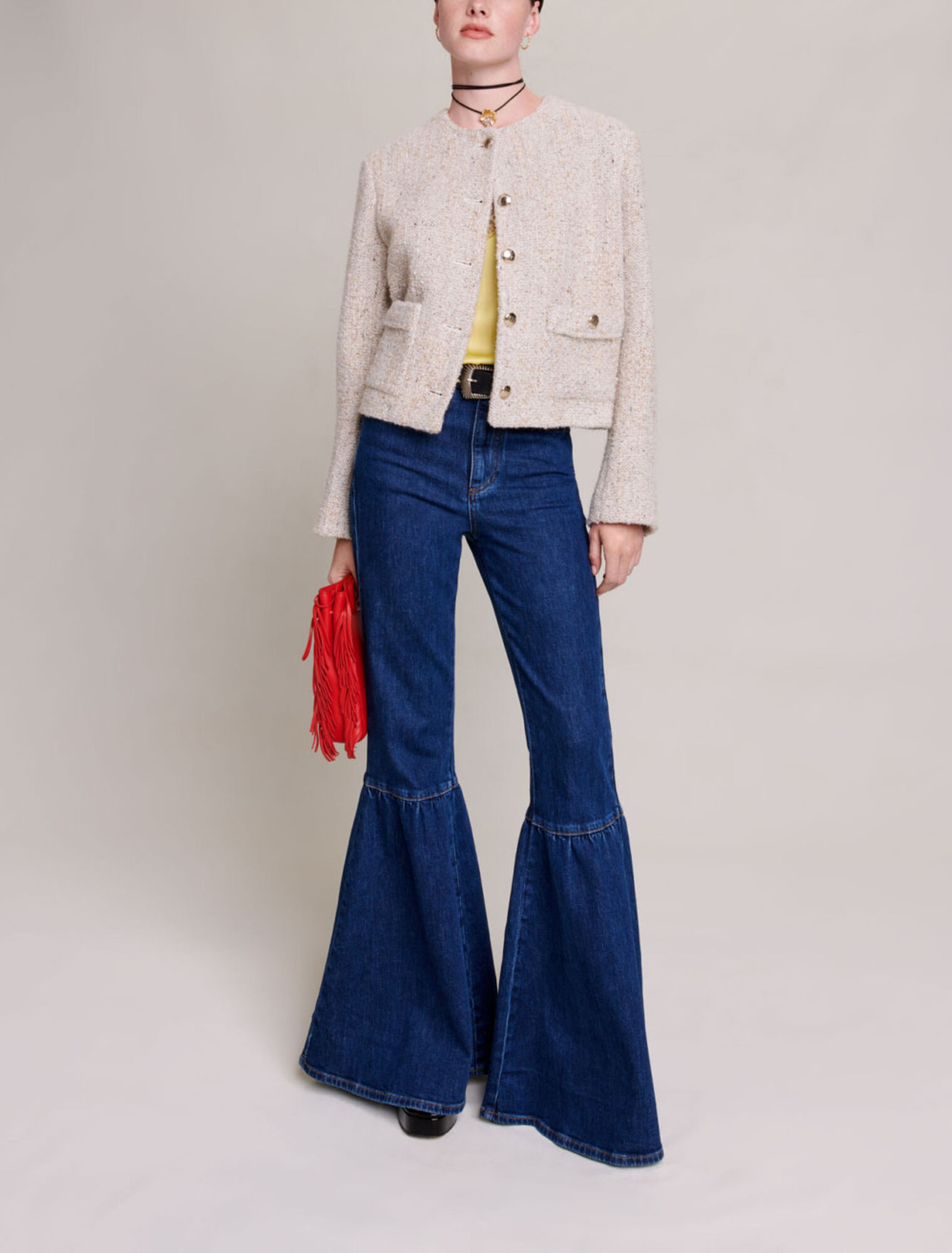 Short straight-fit jacket