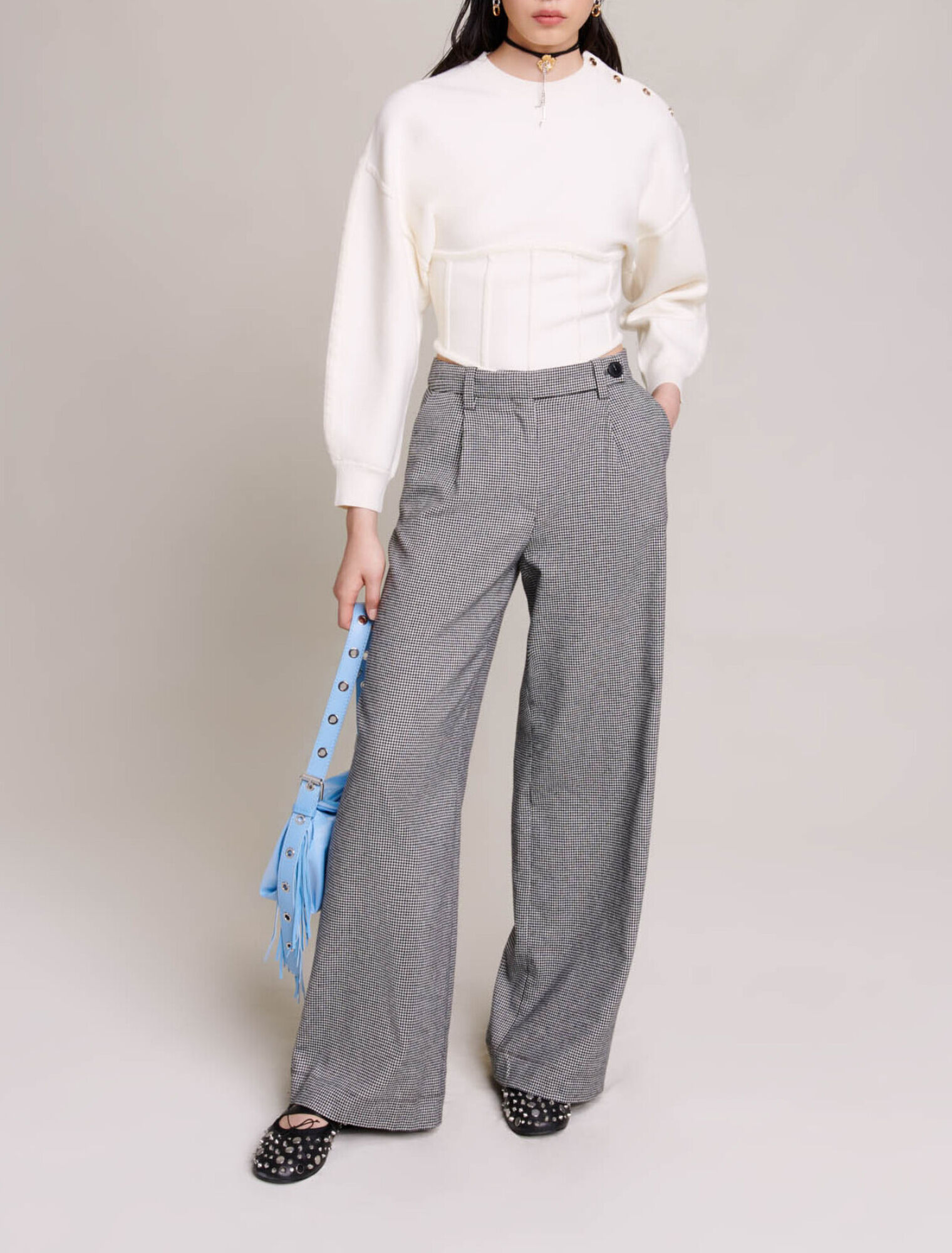 Wide-leg suit trousers