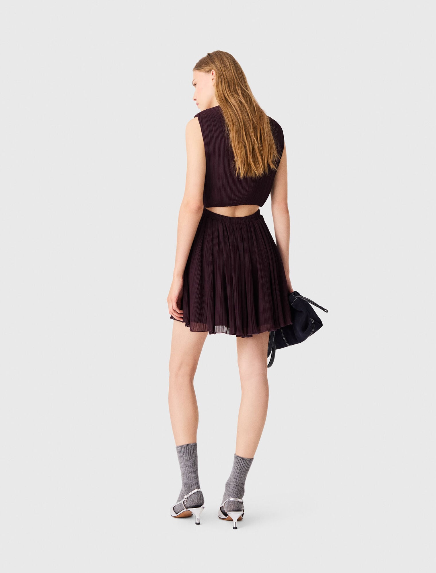 Short pleated skater dress