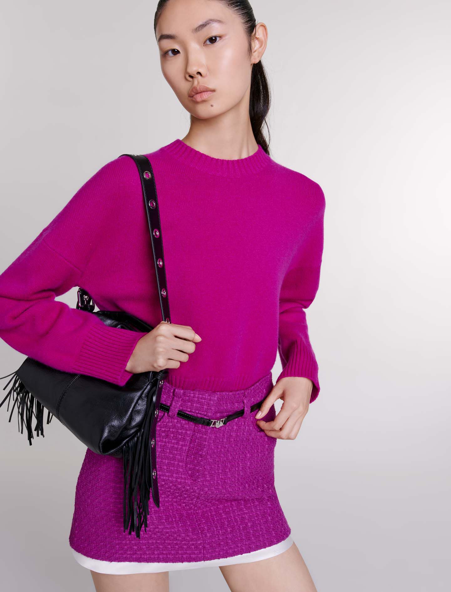 Tweed skirt Pink For Women | Maje