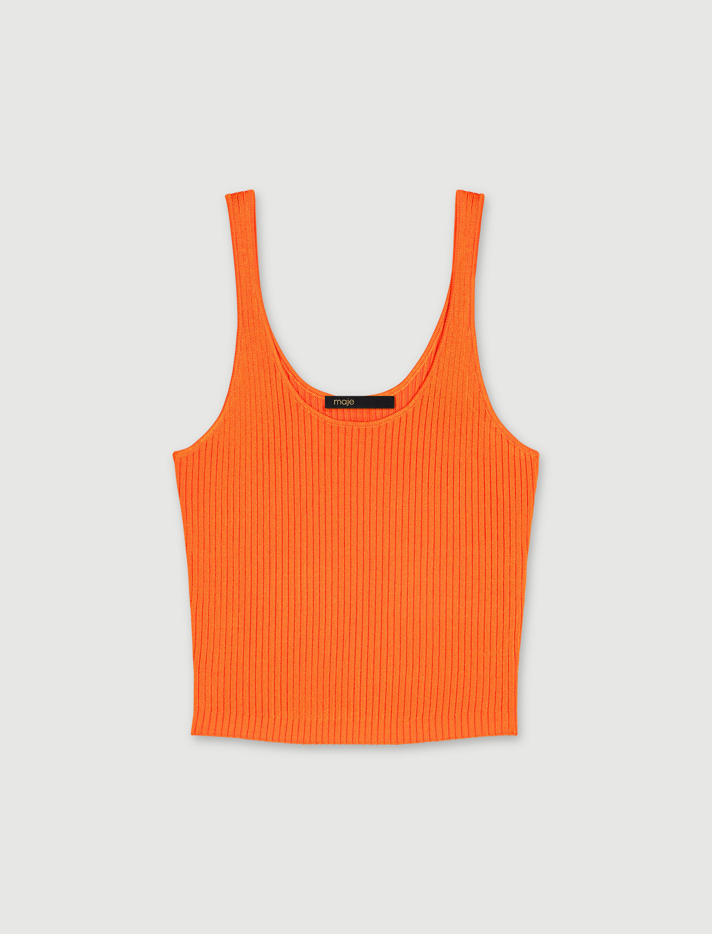 【Eaphi】RIB KNIT BUSTIER Eaphi】RIB KNIT BUSTIER Rib knit top White For Women | Maje