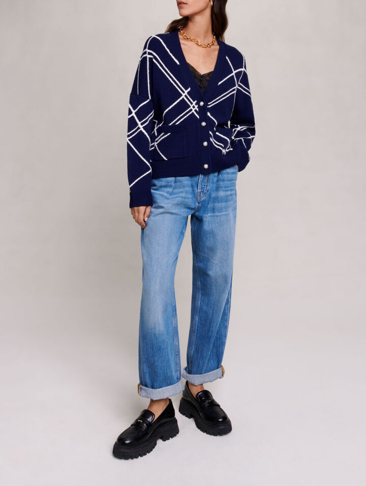 Striped knit cardigan