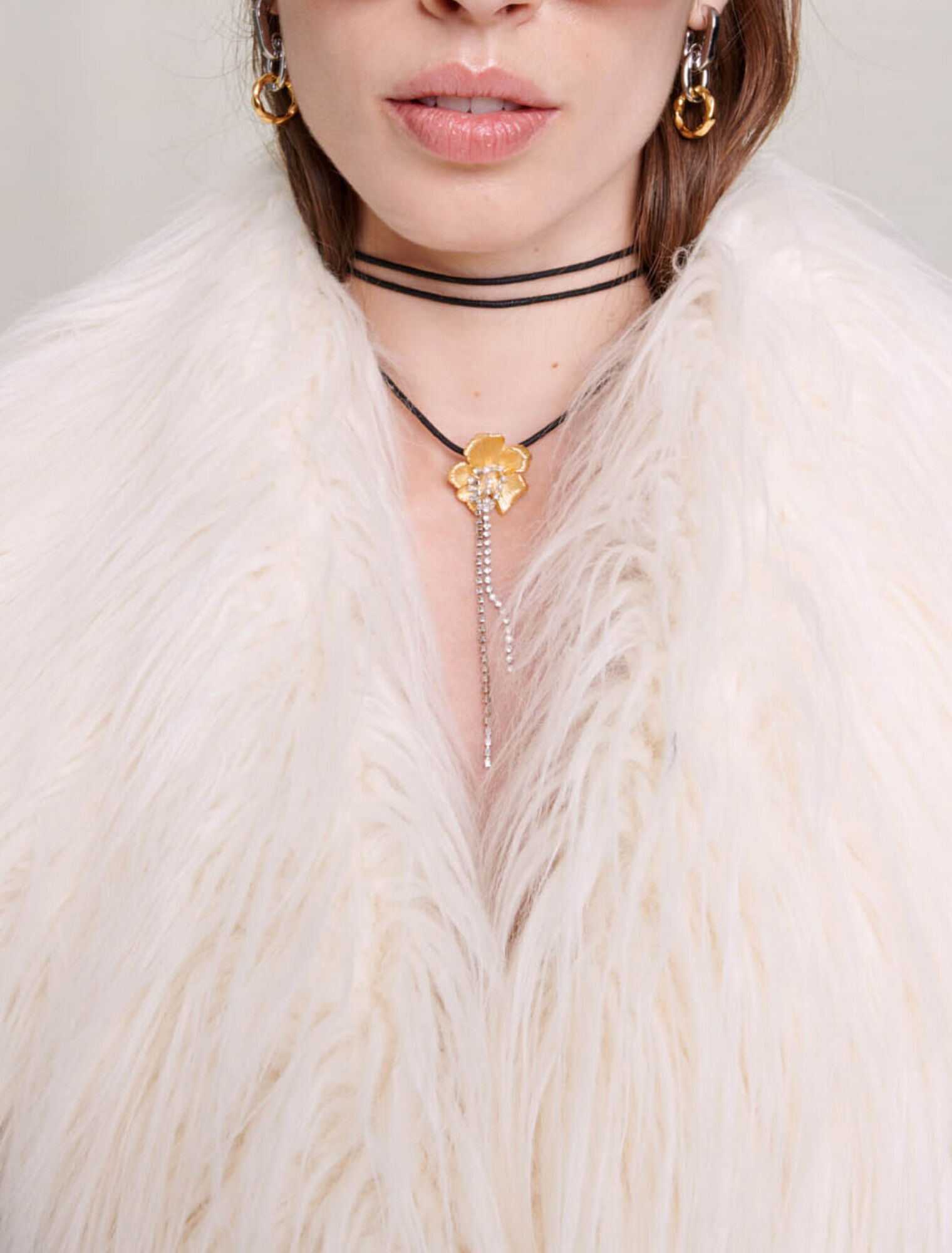 Long faux fur coat