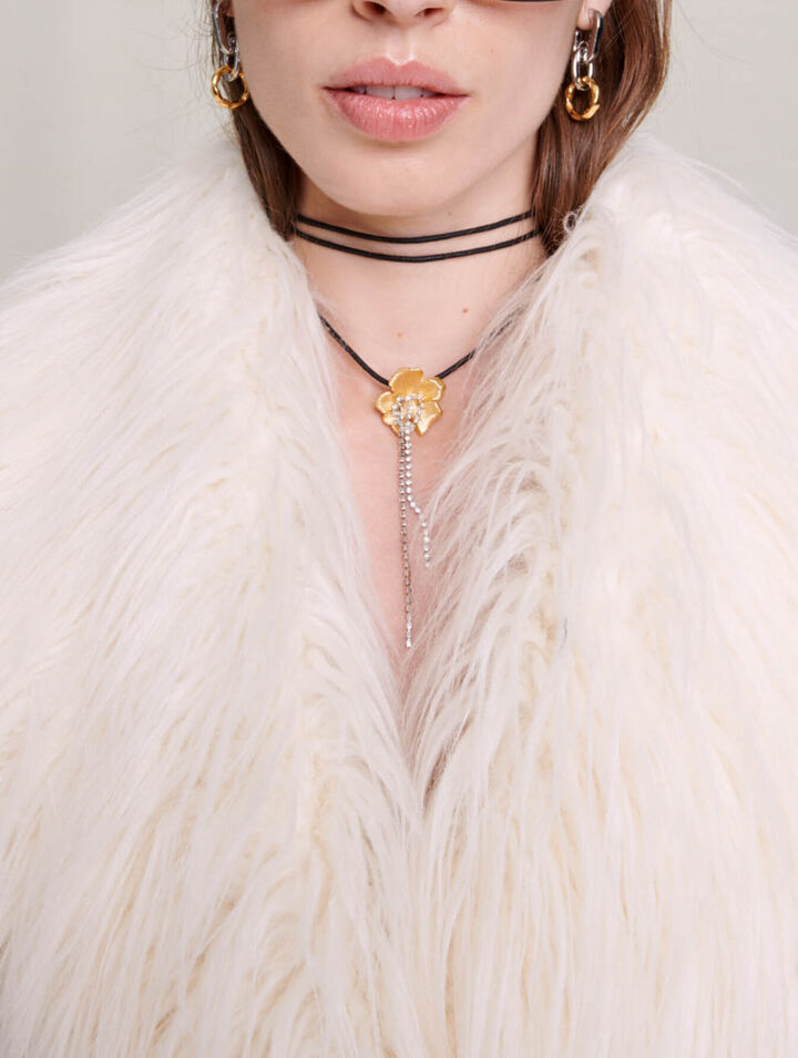 Long faux fur coat