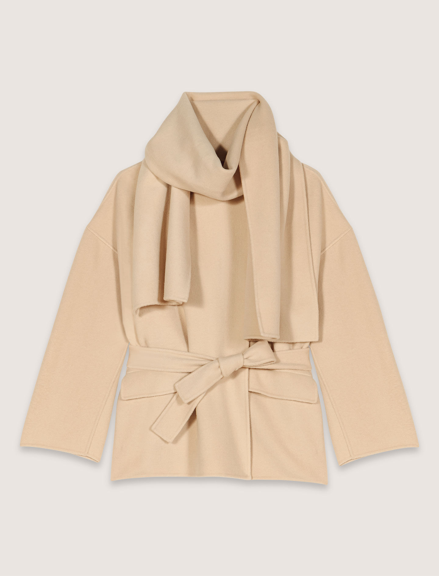 Double-faced coat with scarf - Short coats | Maje