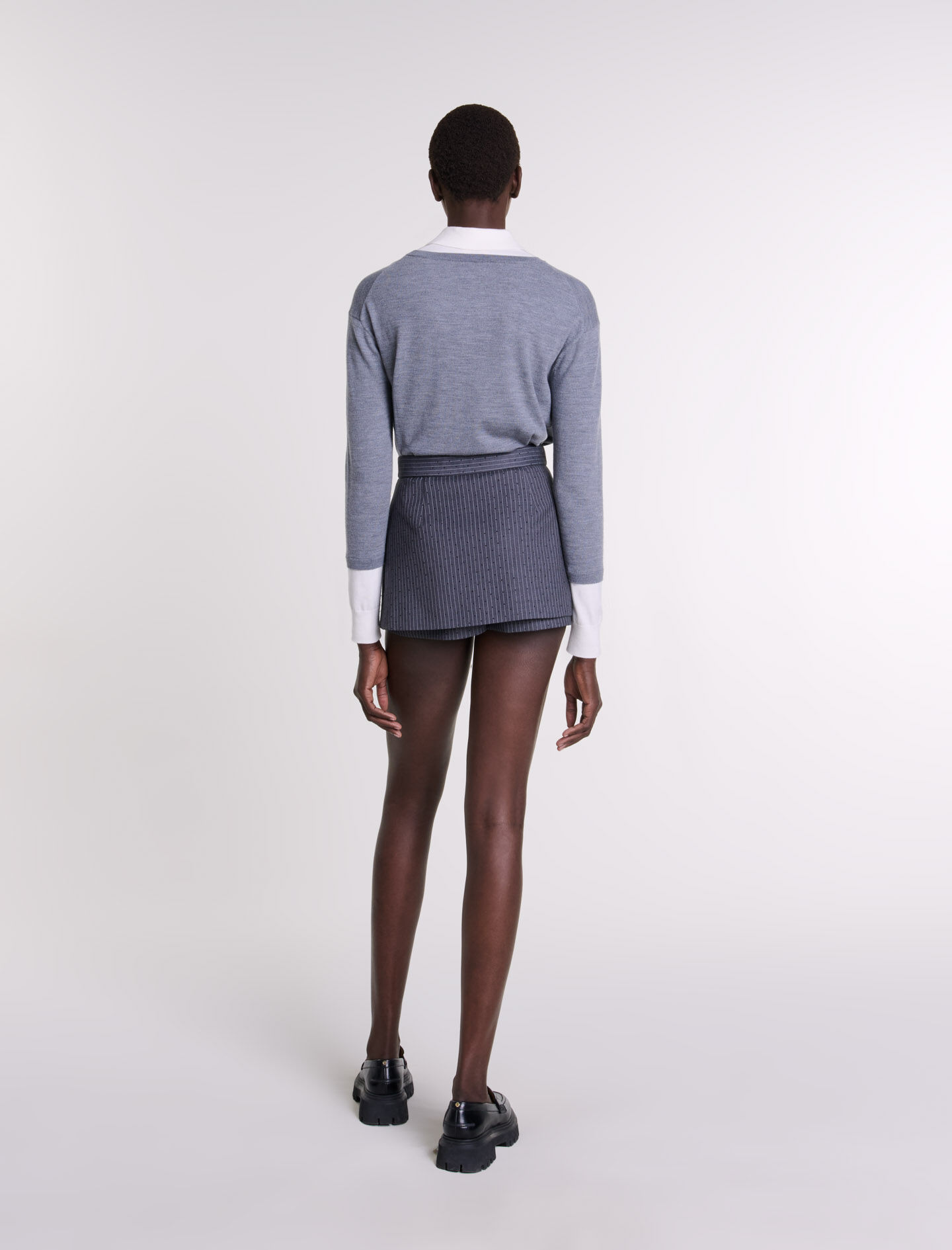 Rhinestone layered skort - Shorts | Maje