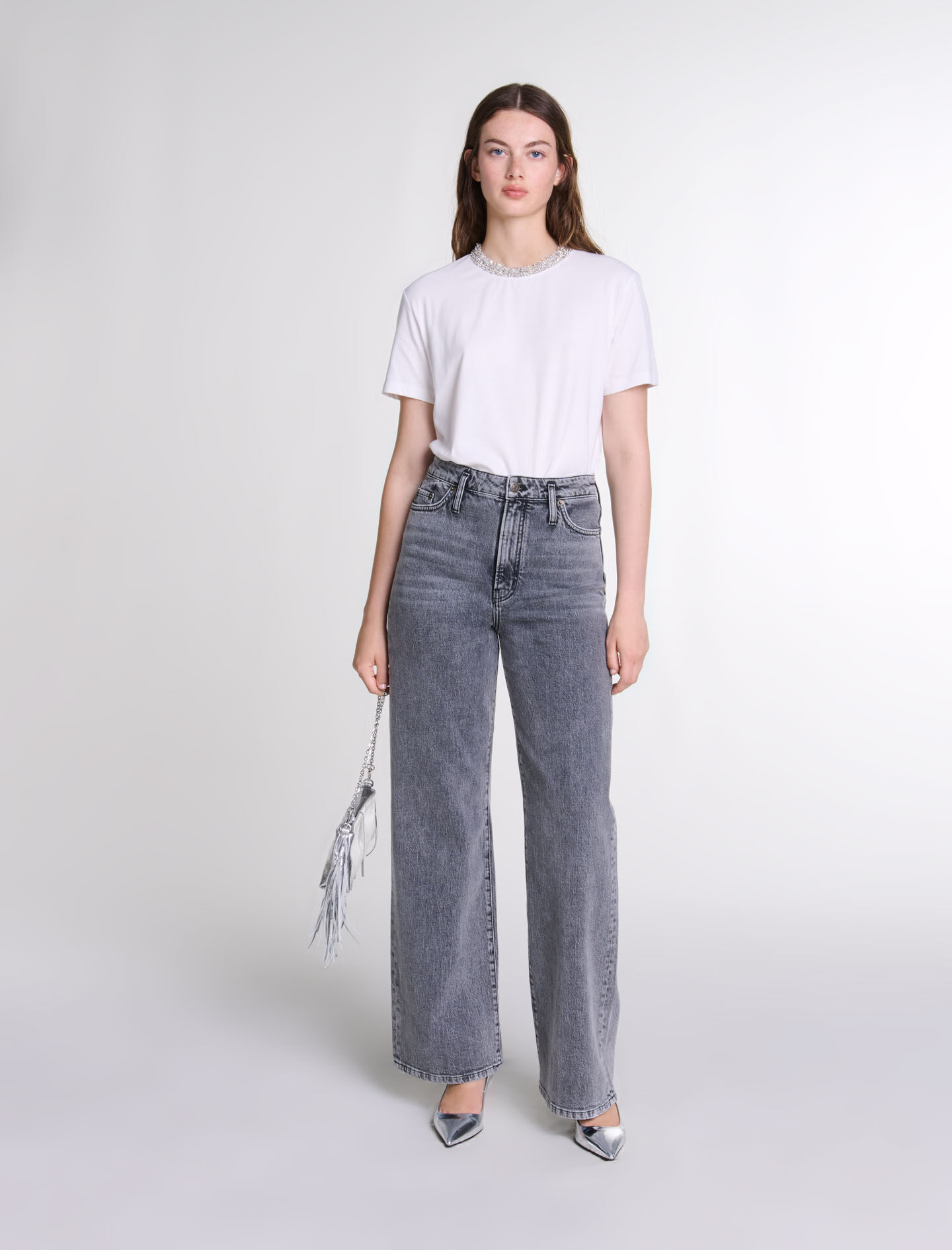 T-shirt with jewellery neck - T-Shirts | Maje T-shirt with jewellery neck - T-Shirts | Maje