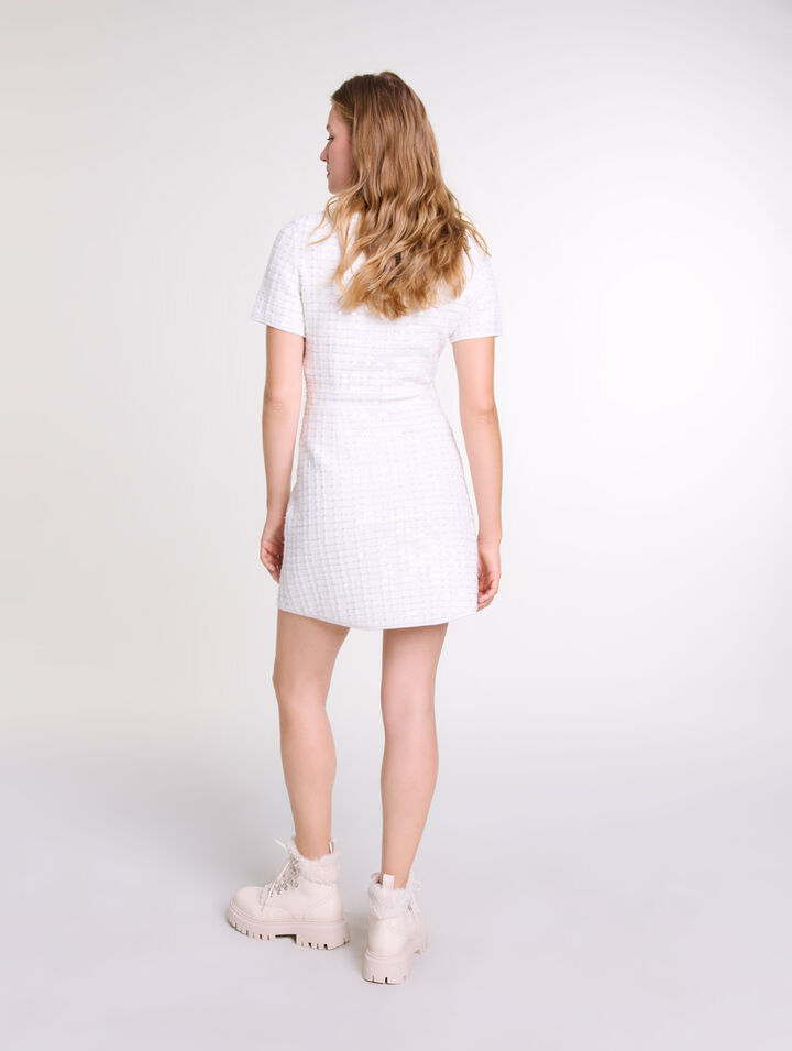 Sequin knit short dress