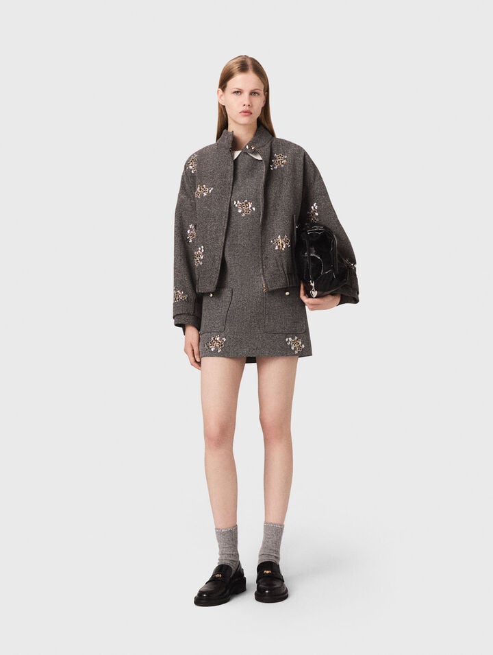 Embroidered bomber jacket