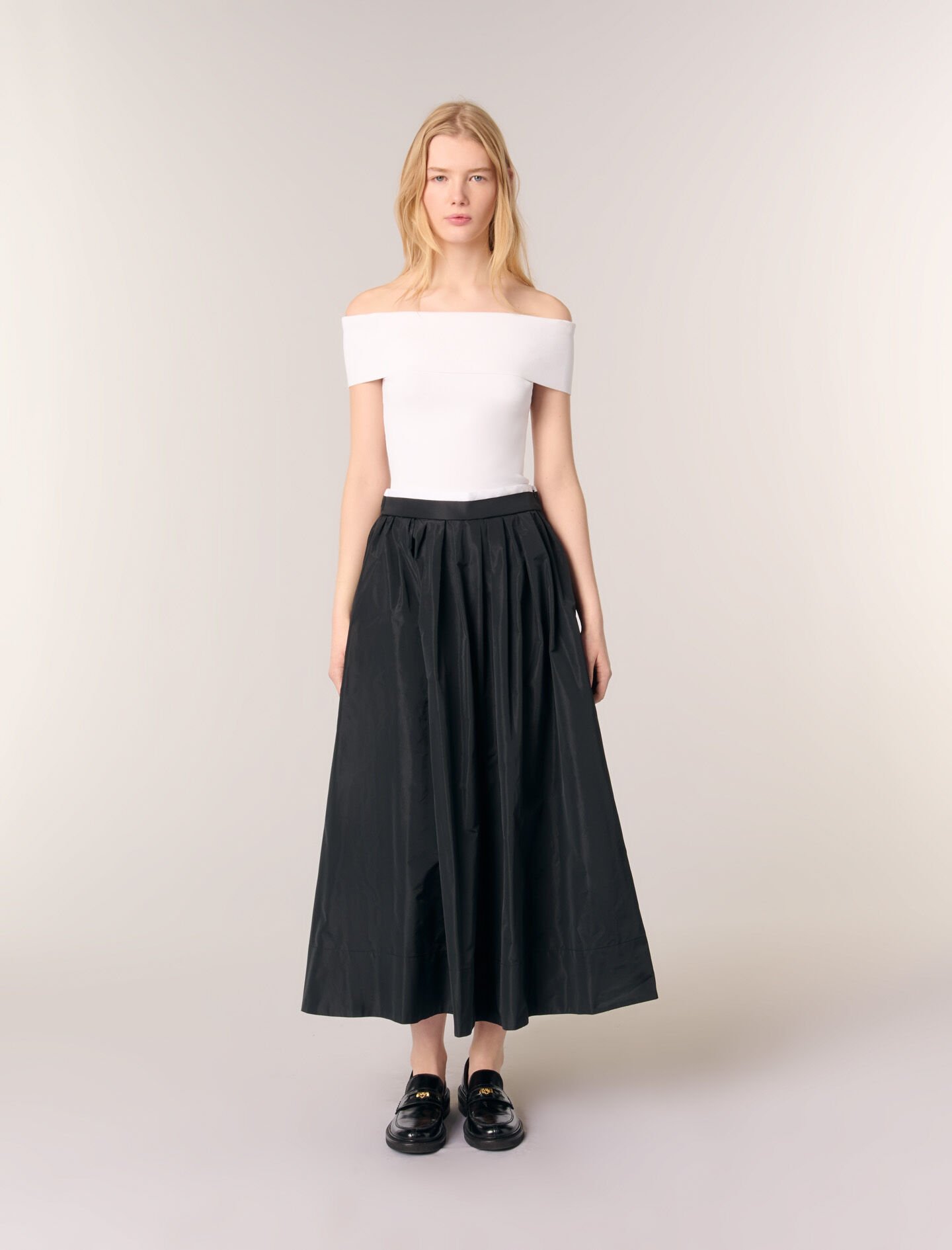 Long skirt with contrast waistband - Maxi skirts | Maje