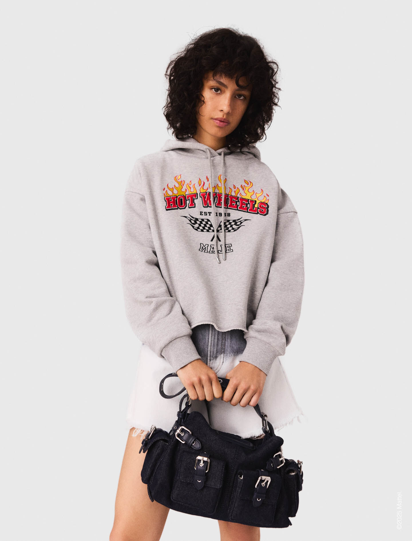 トップス Cording Embroidery Cropped Sweatshirt Customize Your Own Cropped Sweatshirt, Embroidered Cropped