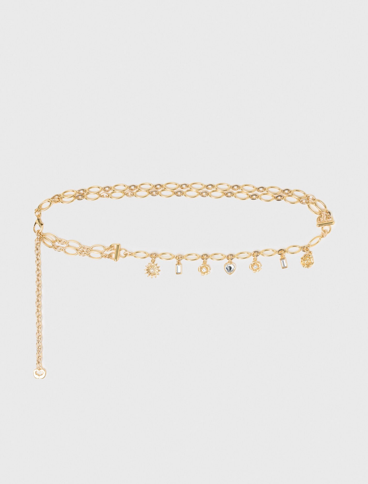 Double chain belt with charms