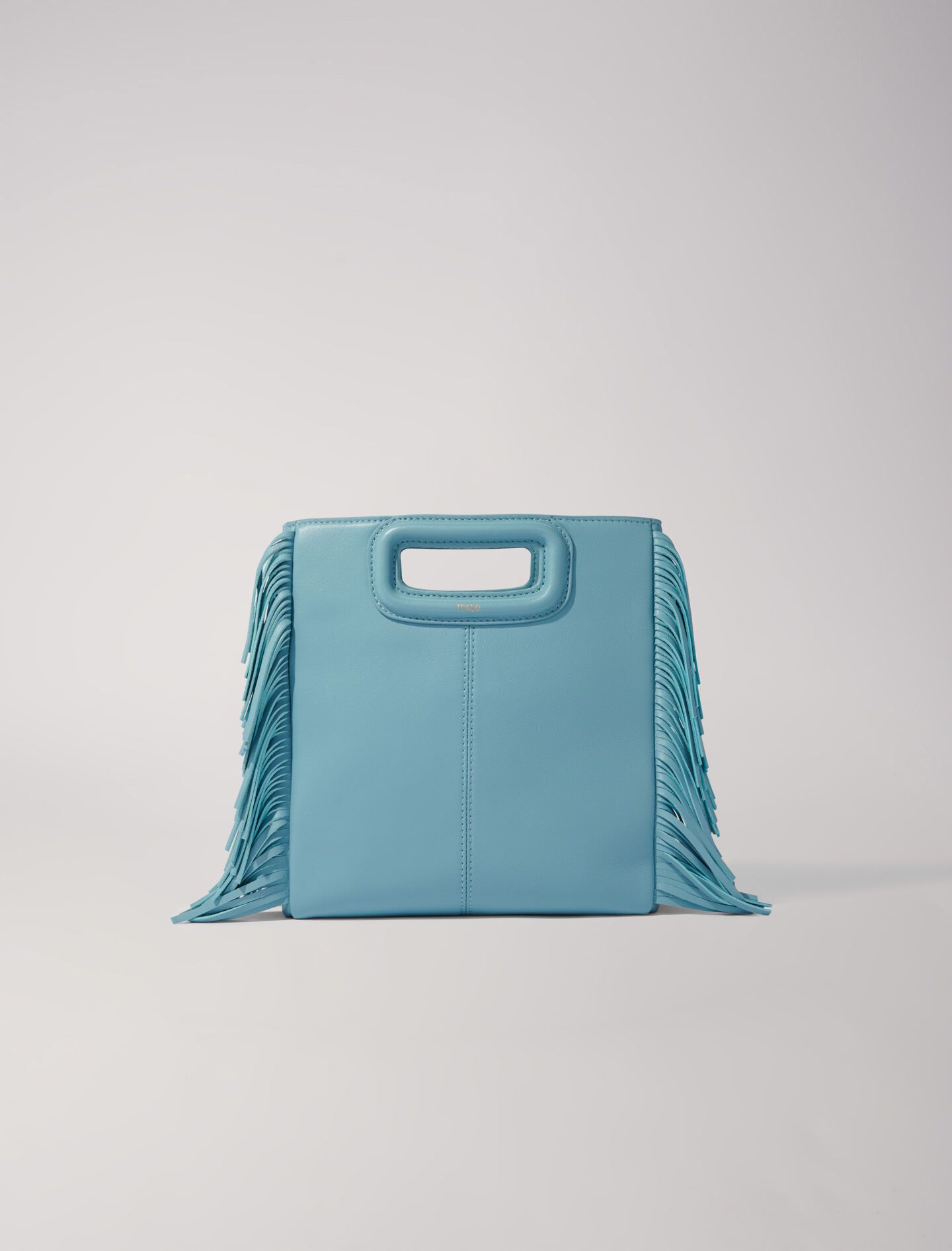 Smooth leather M bag with fringing