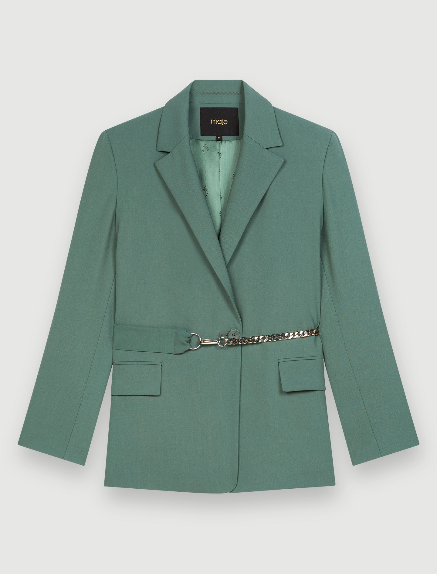 【楽ギフ_のし宛書】 Tailored jacket with chain belt - Offline_Blazers-Jackets | Maje ジャケット・アウター