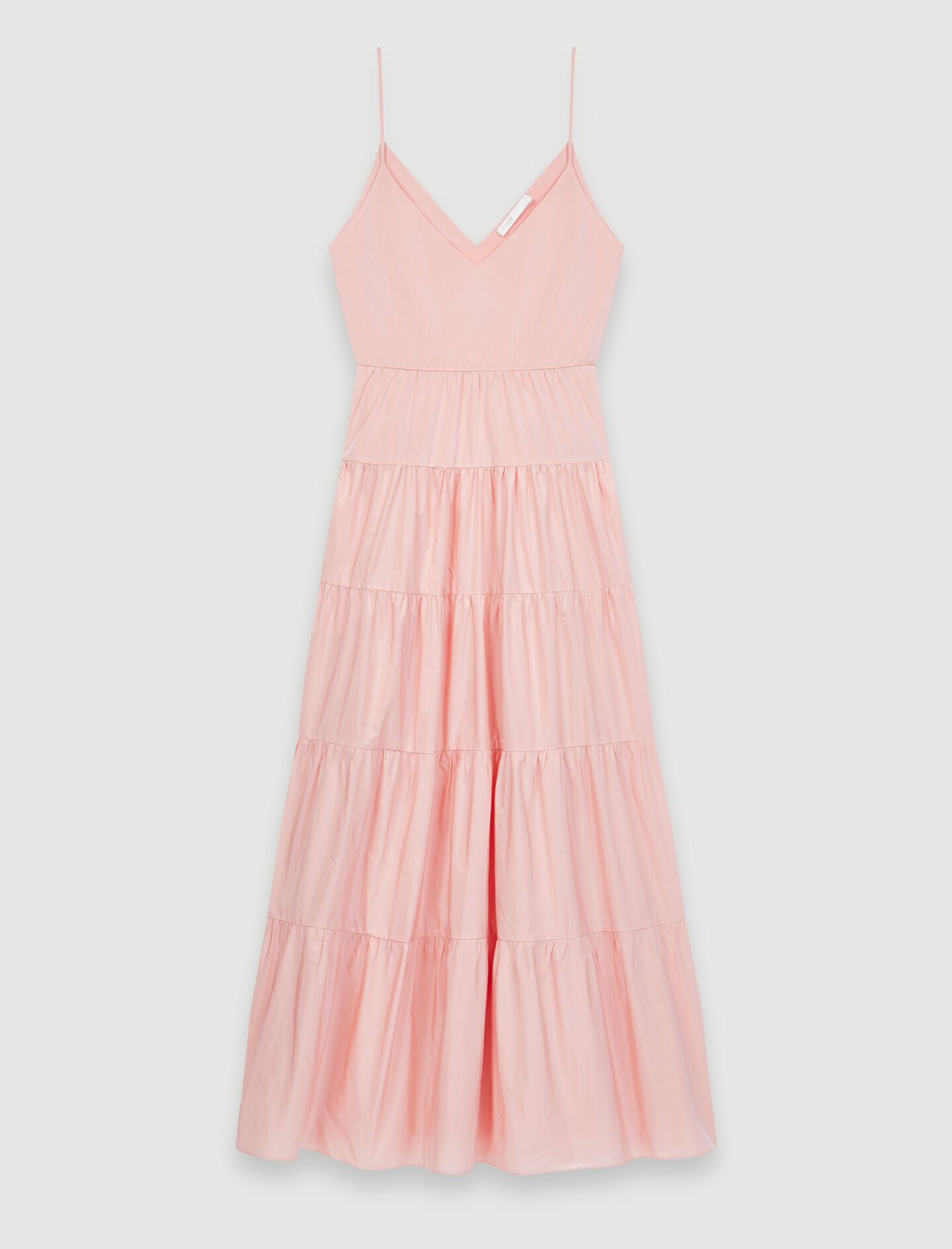 Taffeta maxi dress with thin straps - Offline_Dresses | Maje