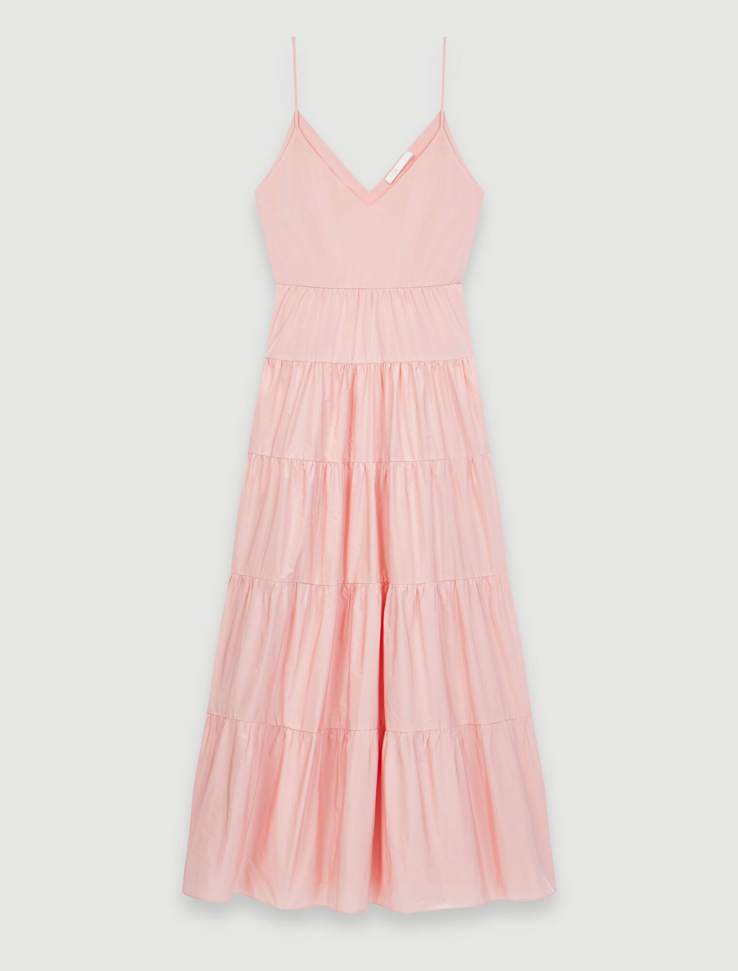 Taffeta maxi dress with thin straps