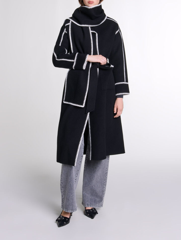 Two-tone double-faced coat