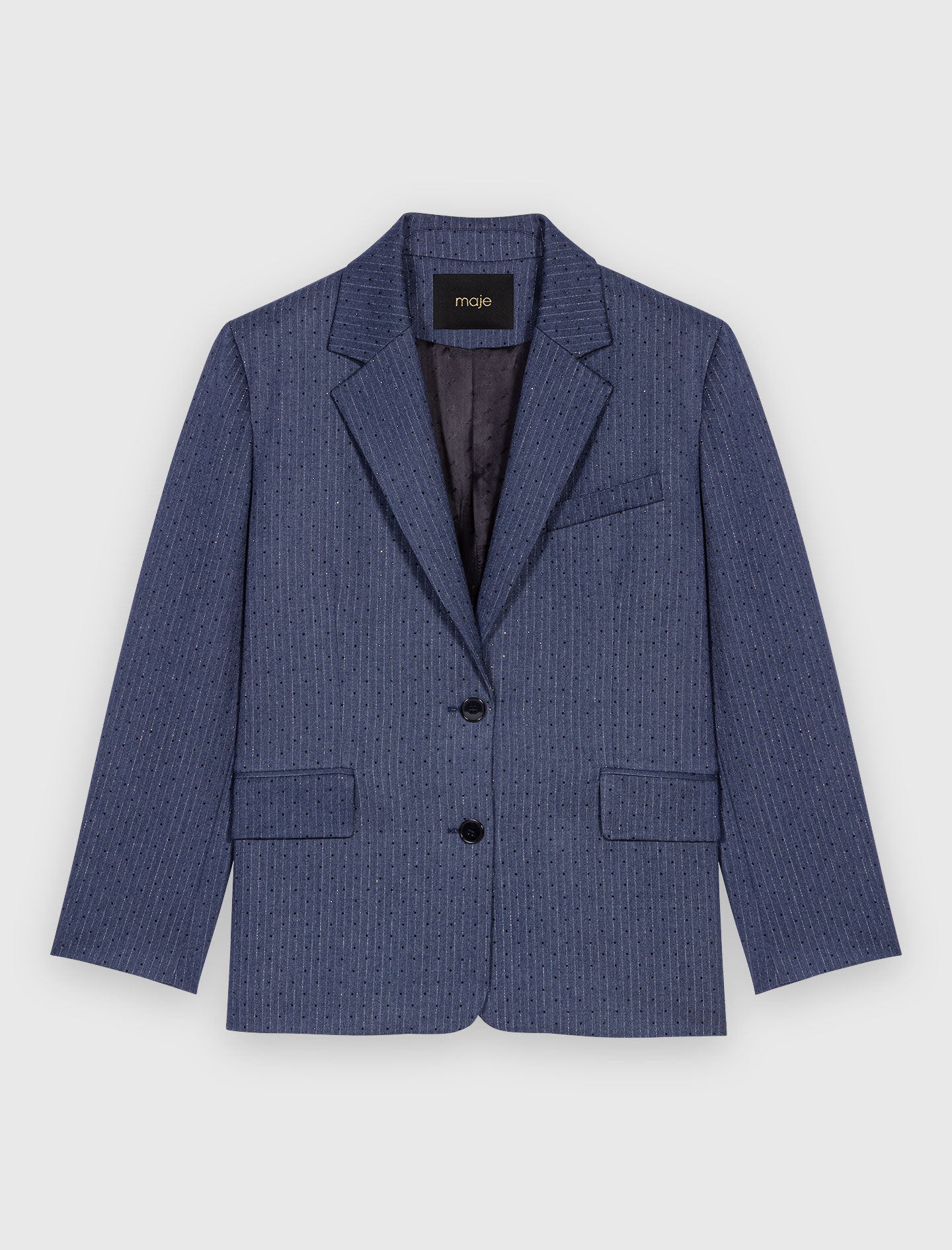 Rhinestone suit jacket Blue for Women | Maje