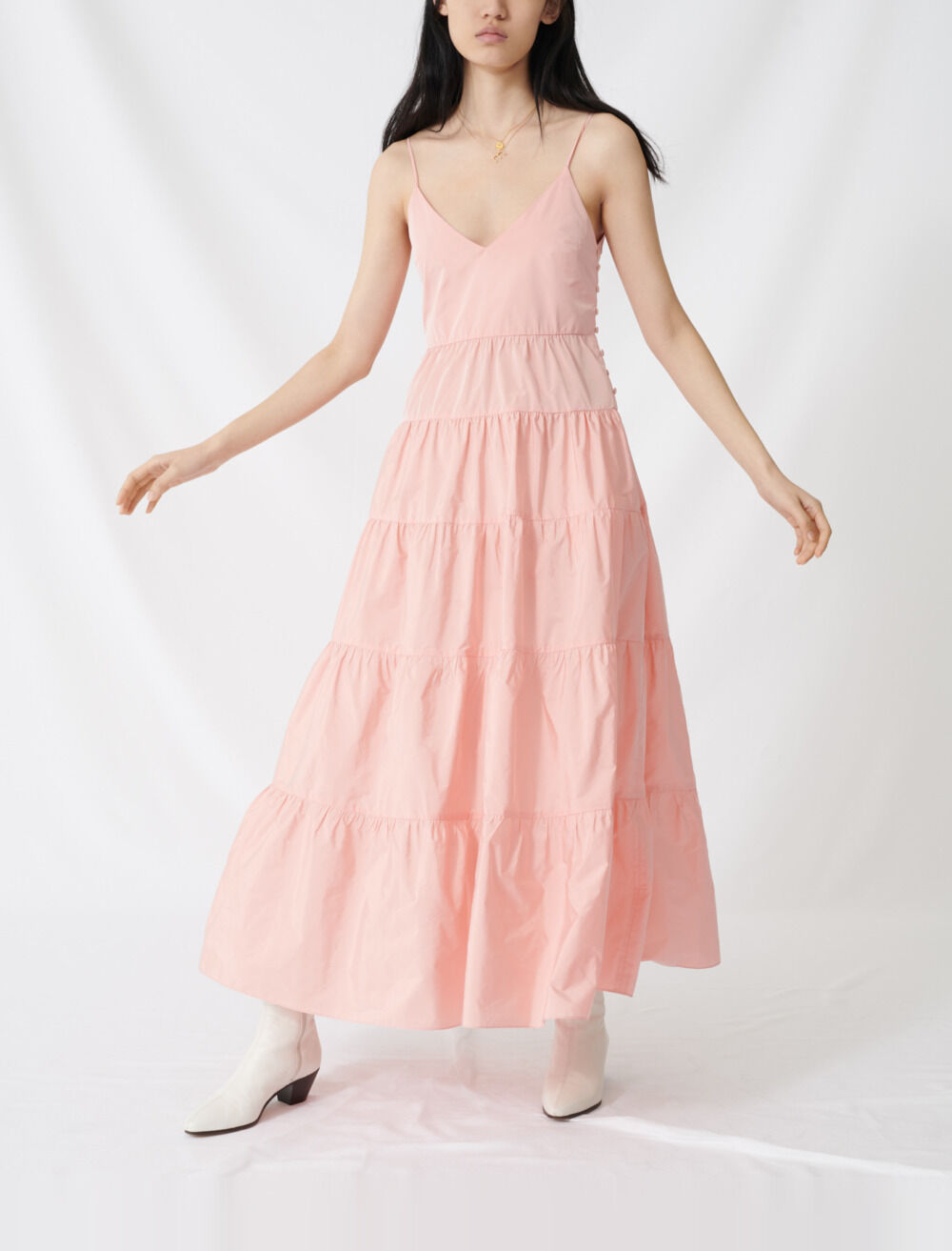 TAFFETA PLEATED DRESS | HYKE (Women