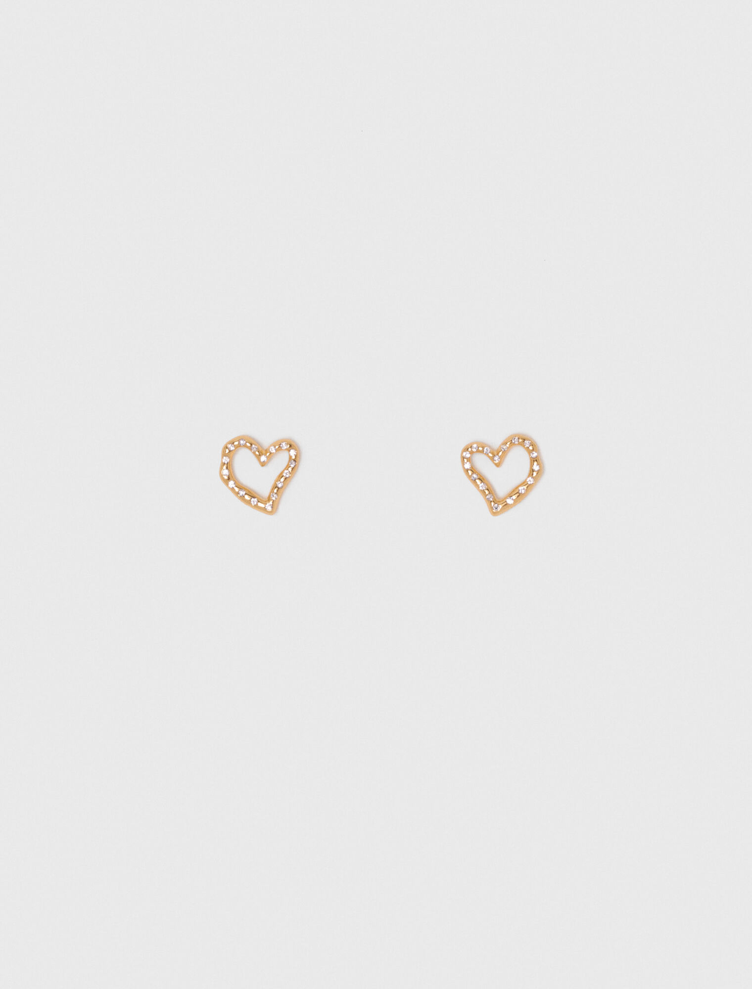 Heart rhinestone stud earrings