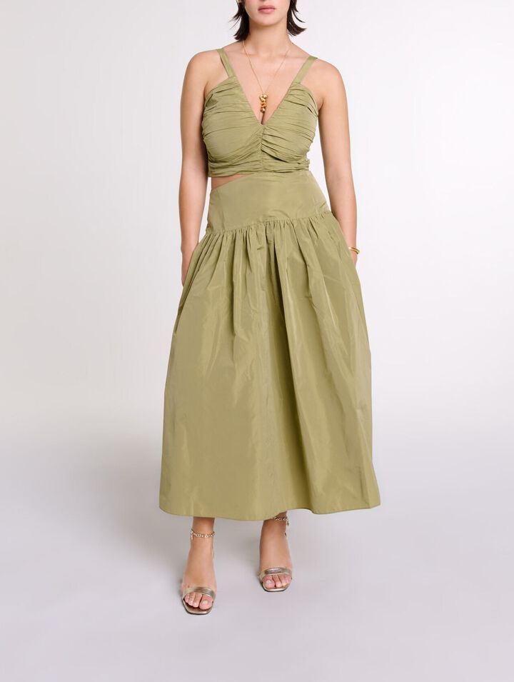 Cutaway taffeta dress