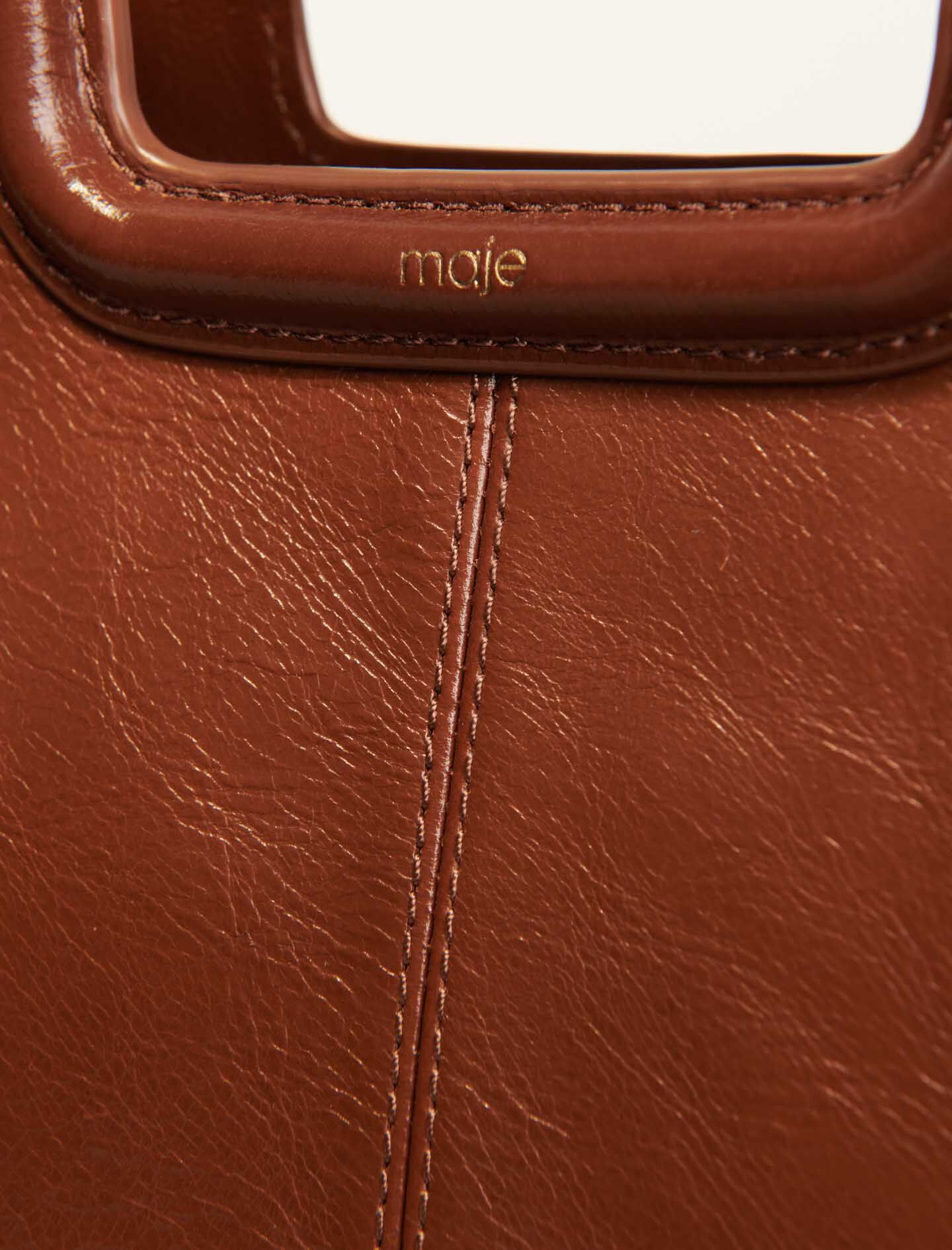 MAJE ハンドバッグ Crackled leather M bag Brown for Women | Maje