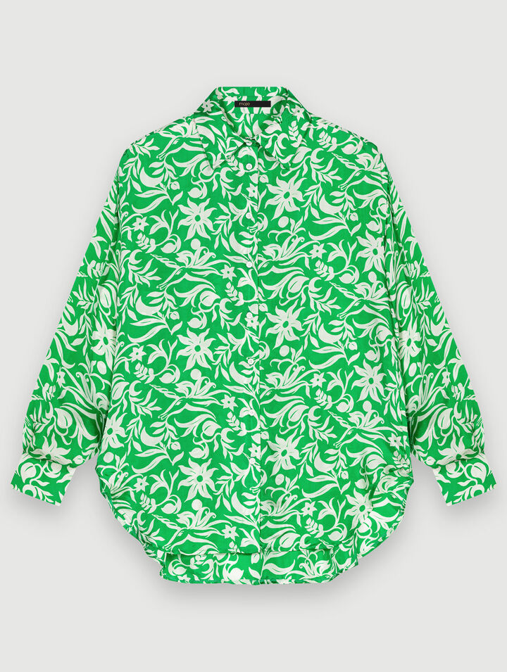Printed satin shirt
