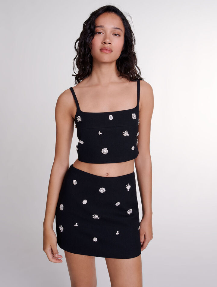 Diamanté crop top