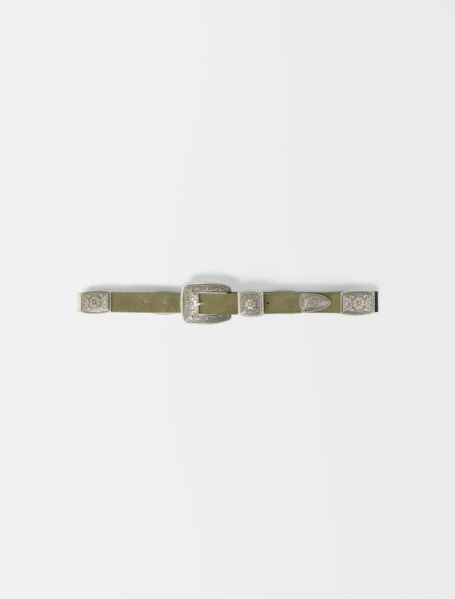 Suede leather belt