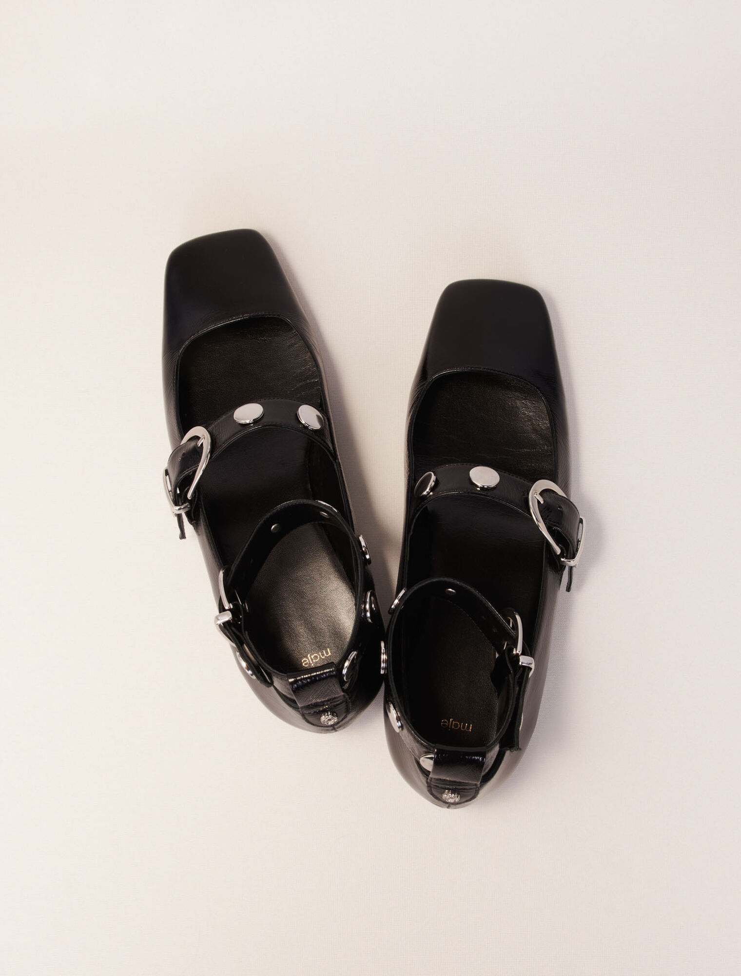 Studded leather Mary Janes