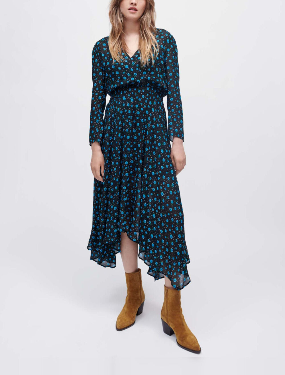 Leopard print chiffon dress Offline Dresses Maje