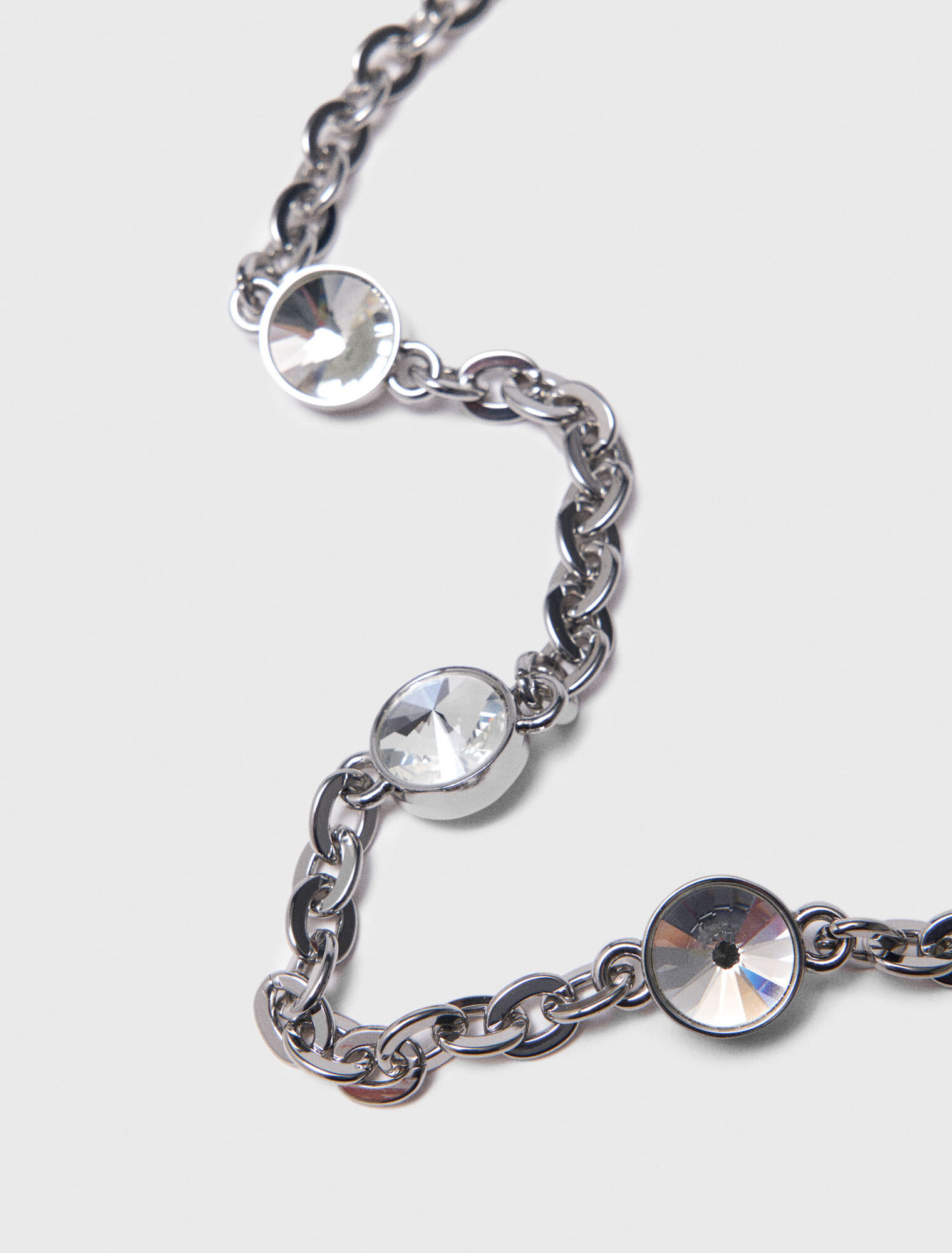 Short rhinestone chain shoulder strap