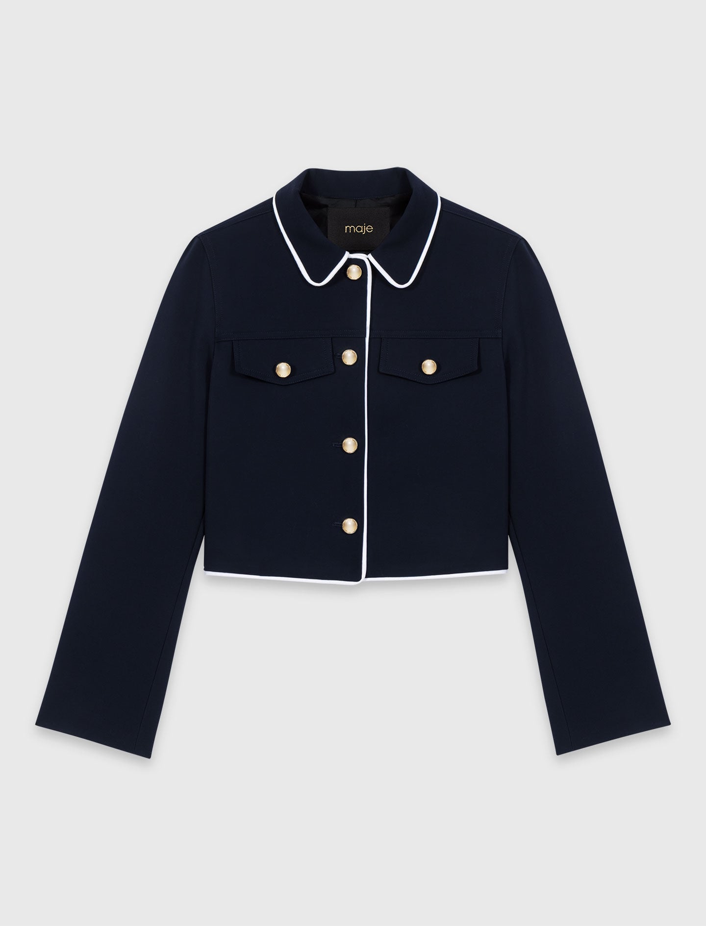Short jacket with contrast trim 7