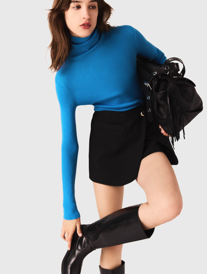 Layered-effect suit shorts