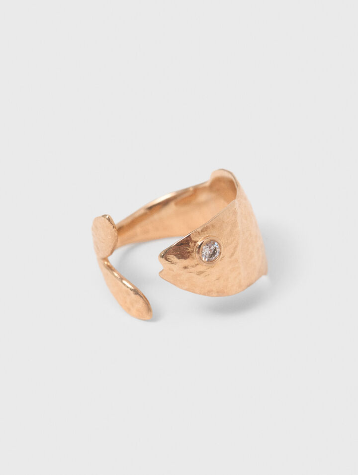 Fish rhinestone ring