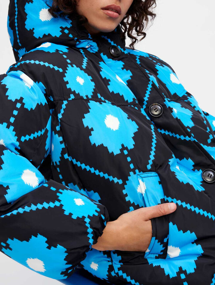 Flower print down jacket