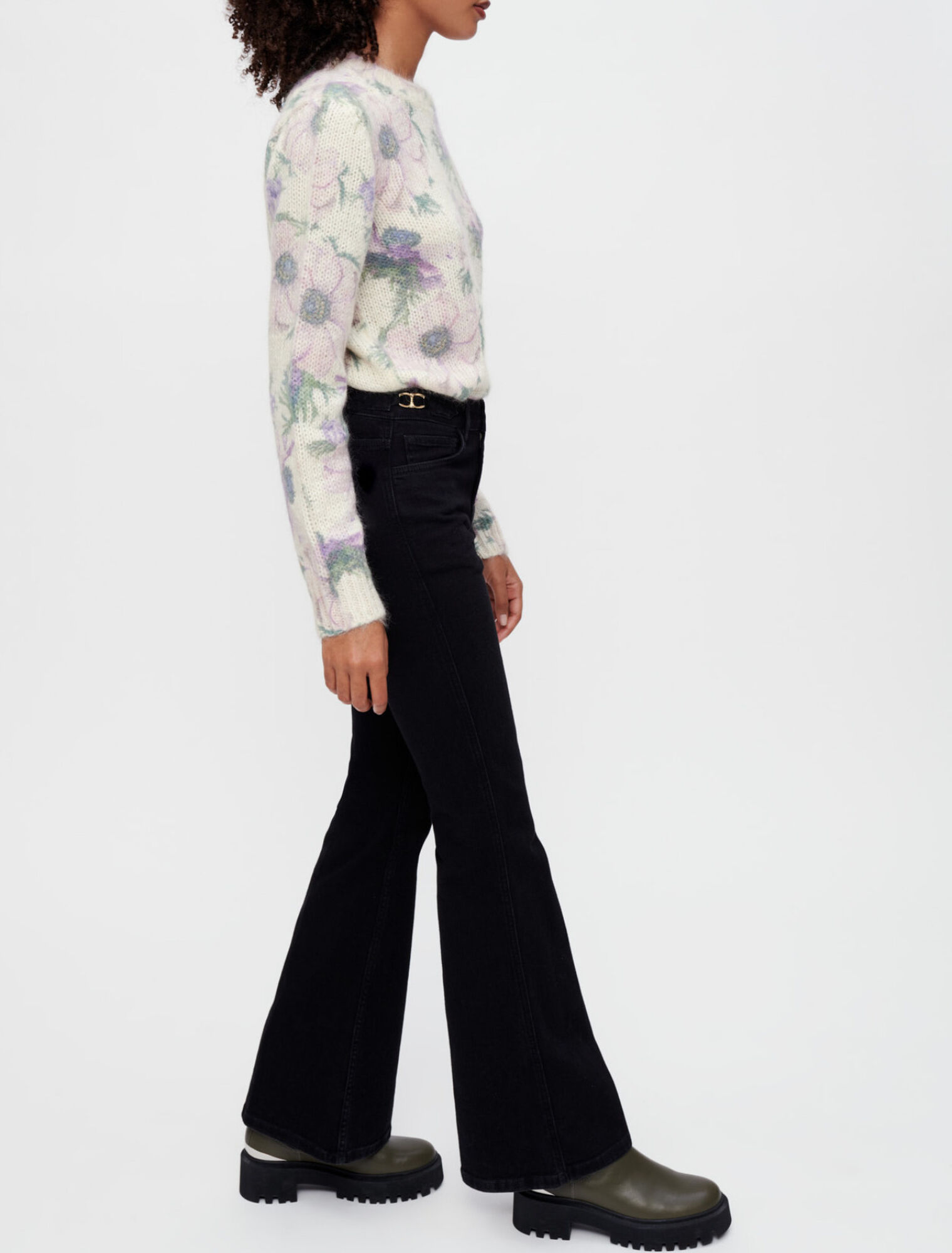 Flare jeans with bits