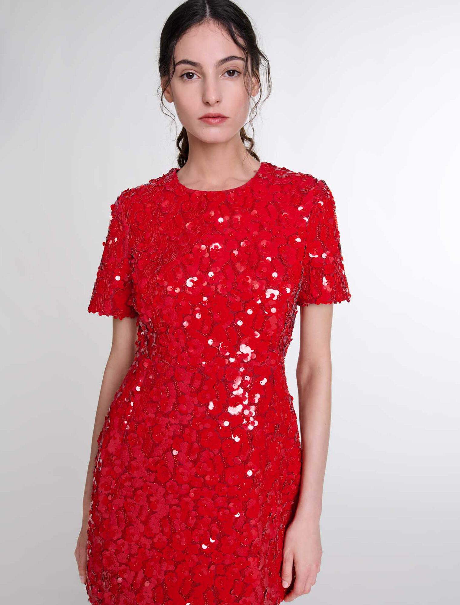 Short sequinned floral dress