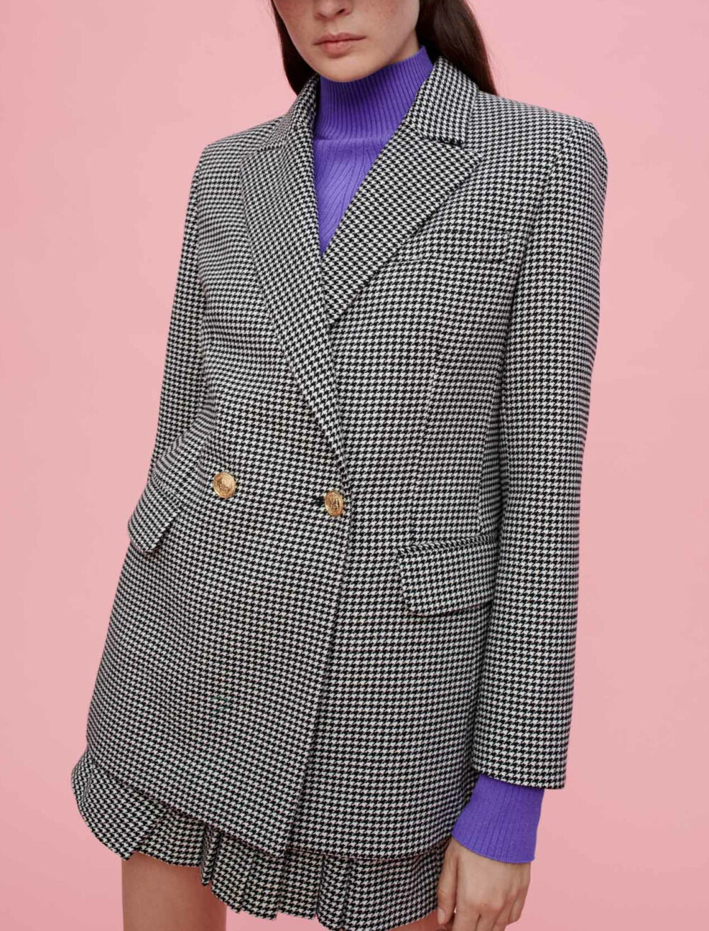 Maje houndstooth blazer shop