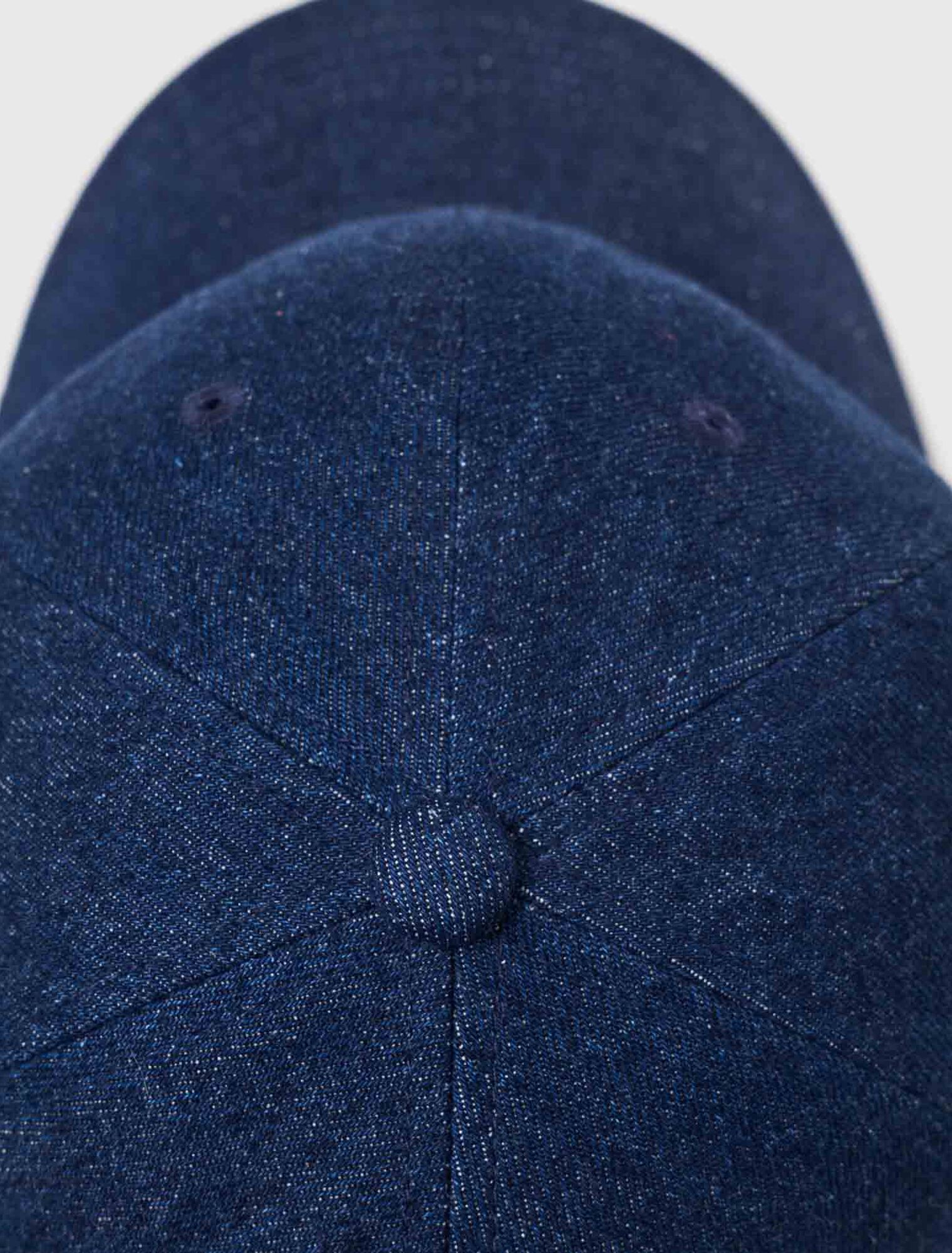 Raw denim cap with logo