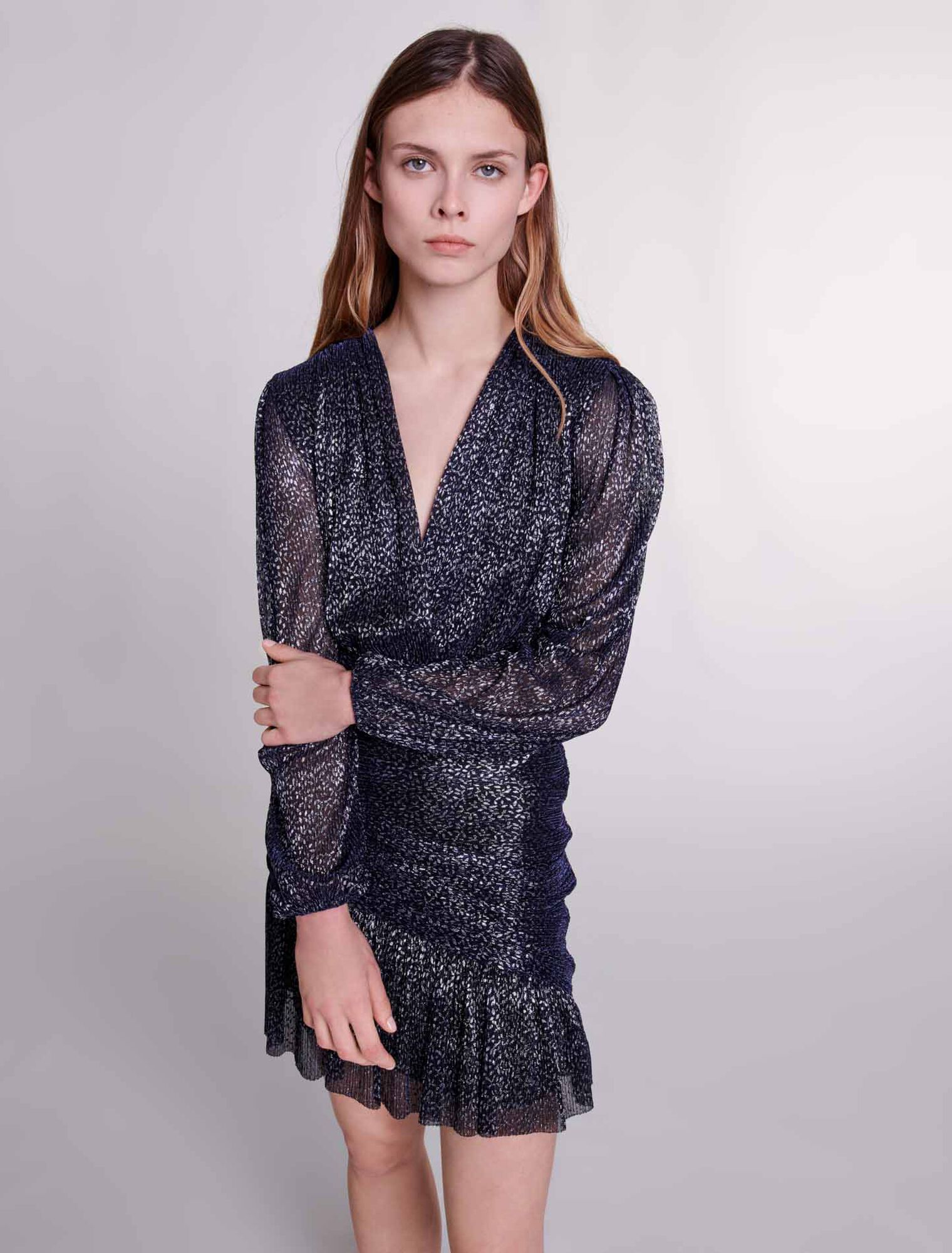 Draped lurex dress