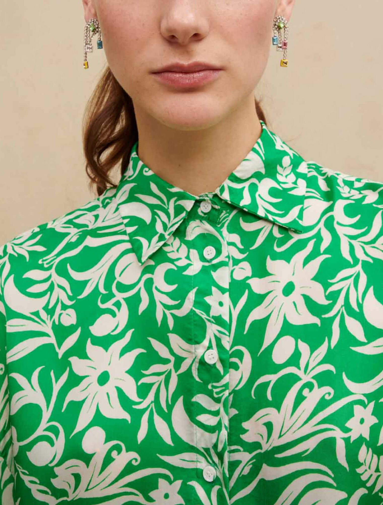 Printed satin shirt