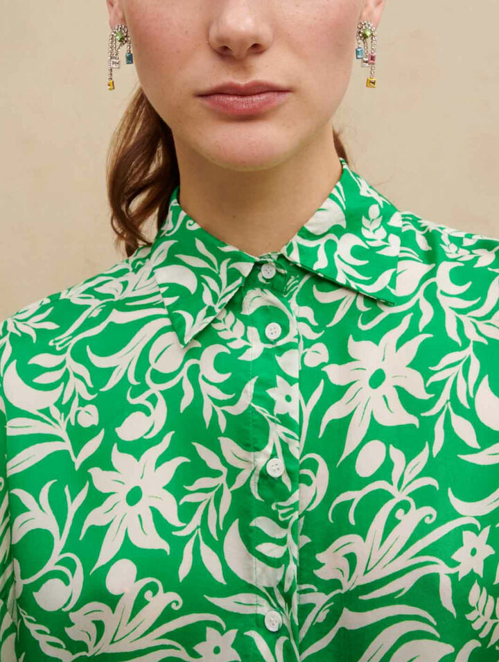 Printed satin shirt