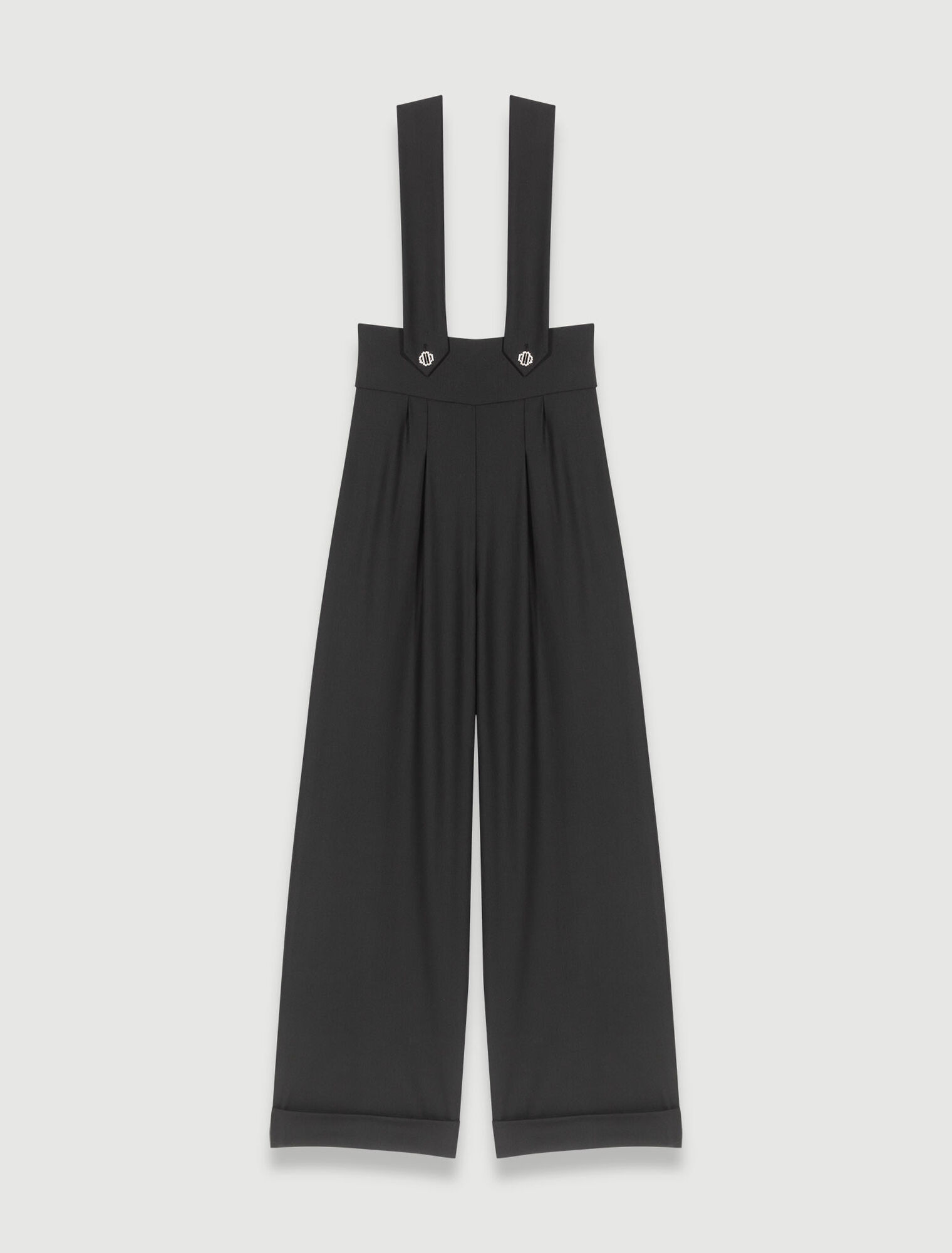 Wide-leg trousers with braces