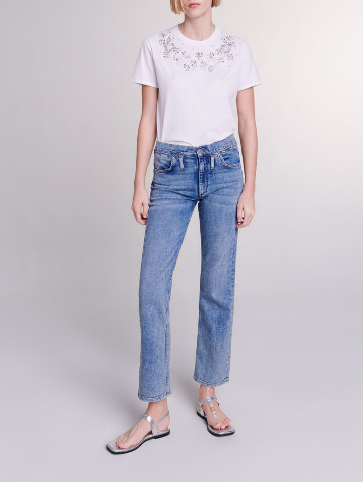 Jeans with braided details